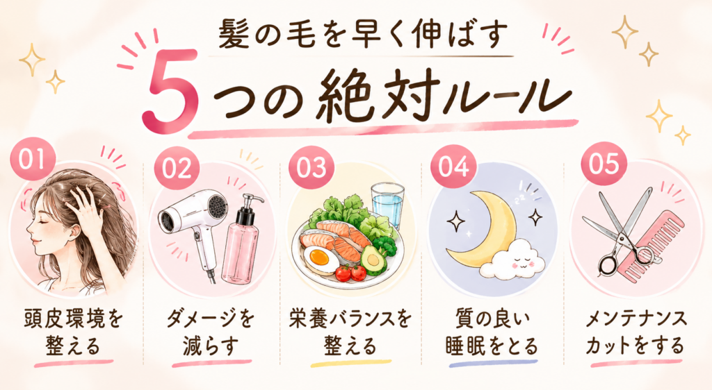 髪の毛 早く伸ばす方法 5つ 画像