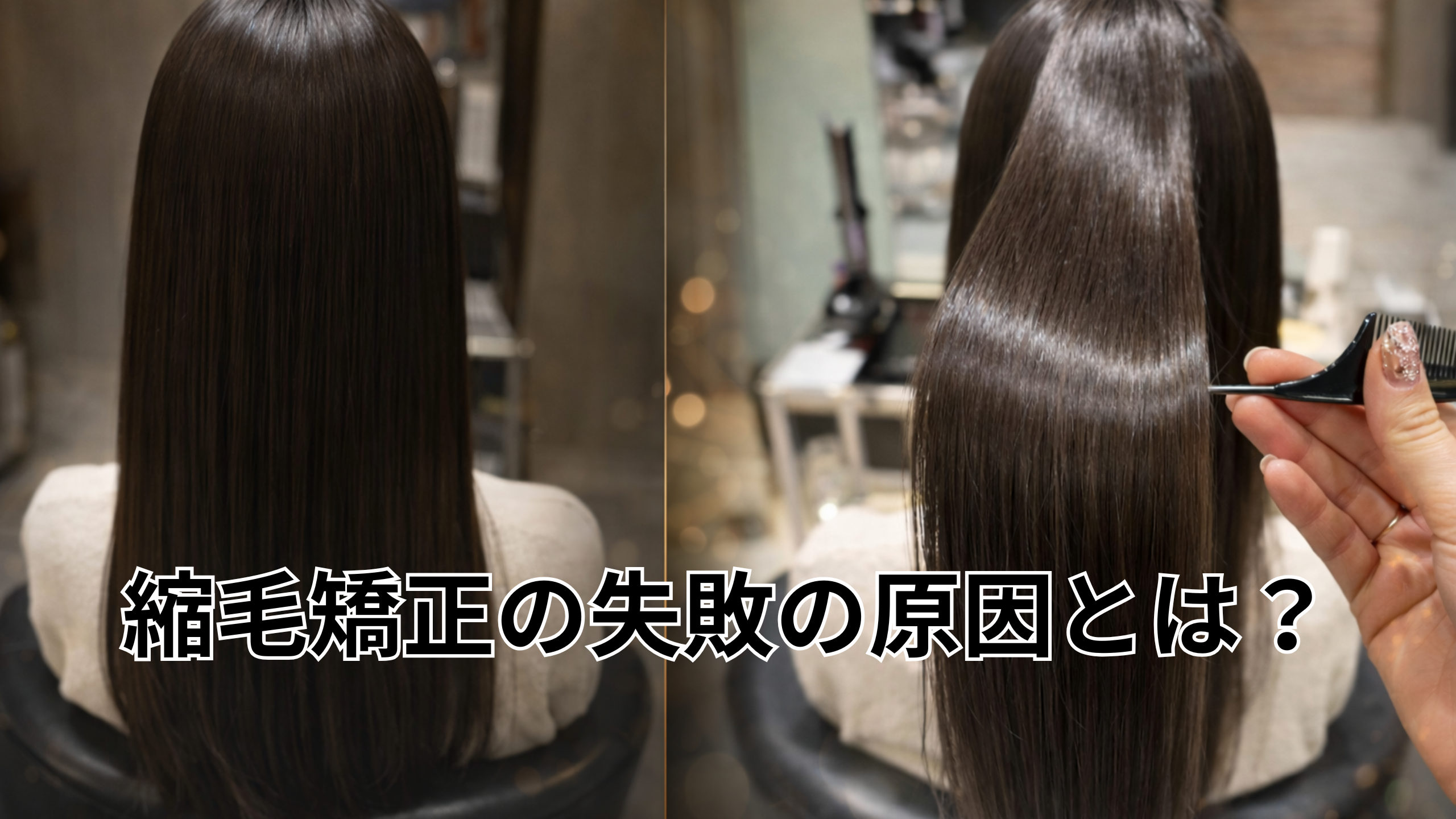 縮毛矯正をかけた髪の毛がサラサラツヤツヤな画像